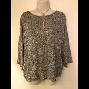 Gray Blouse with necklace attached